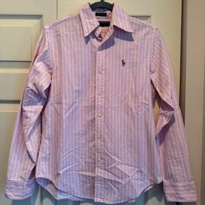 Ralph Lauren Pink & White Striped Button-down Shirt